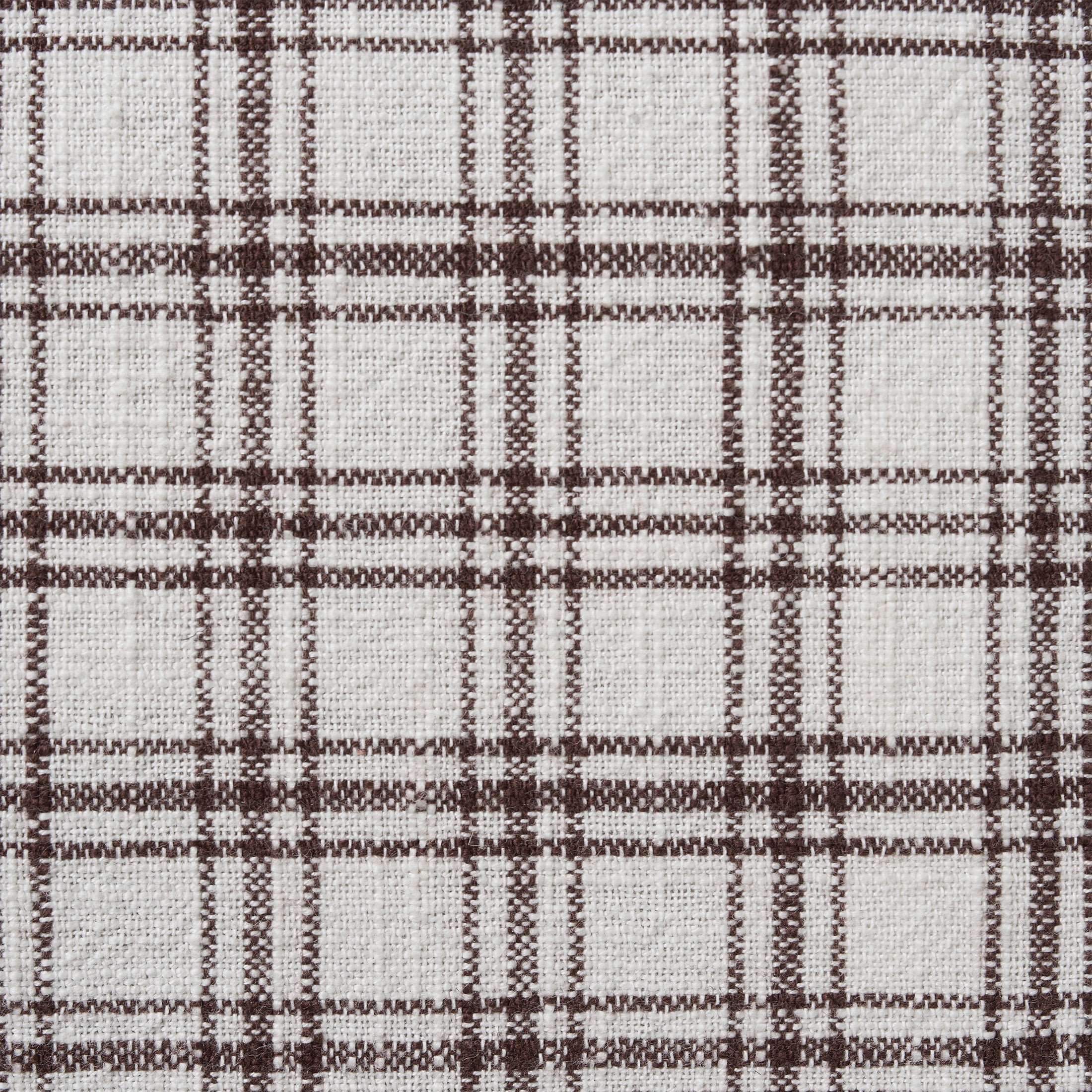 My Texas House 18" x 18" Ivory/Brown Ruffle Plaid Cotton Decorative Pillow