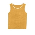thumbnail image 5 of Wyobmus Womens Satin Tank Tops Soft Ice Silk Chiffon Blouse Crew Neck Sleeveless Camisole Shirt Contrast Trim Basic Summer Shirt M-4X Gold, 5 of 5