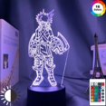 thumbnail image 1 of Lámpara LED 3D NQ 16 colores con control remoto sensor táctil Katsuki Bakugo luz de noche para dormitorio infantil, 1 of 2