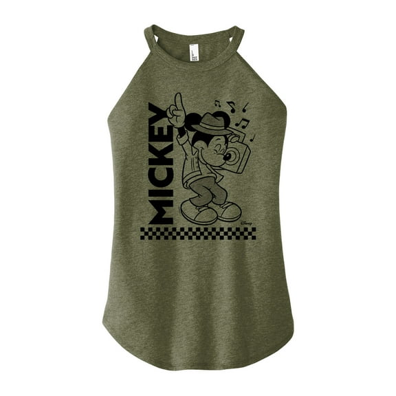 Disney - Mickey & Friends - Boombox & Jammin' Mickey - Juniors High Neck Tank Top