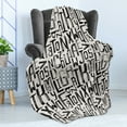 thumbnail image 4 of Grunge Soft Flannel Fleece Throw Blanket, Small Large Grunge Letters in Random Sizes Pattern Alphabet Modern, Cozy Plush for Indoor and Outdoor Use, 50" x 70", Charcoal Grey White, by Ambesonne, 4 of 5