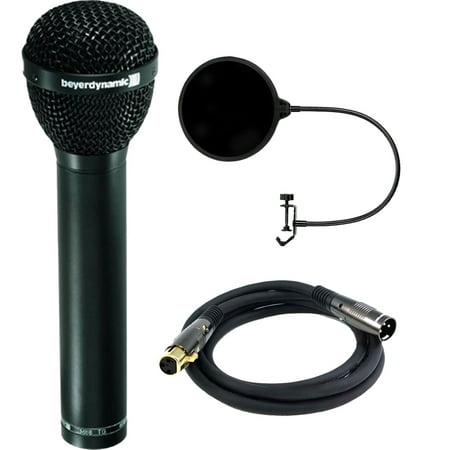 BeyerDynamic Dynamic Hypercardioid Polar Pattern Microphone for Vocals and Kick Drum (M88TG) includes Bonus Monoprice Male to Female Gold Plated Cable and (Best Mic For Male Vocals)