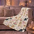 thumbnail image 6 of Whimsical Floral Dog Pattern Watercolor, Cozy Pet Portrait Pattern, Warm Flannel Blanket for Living Room and Bedroom, Dog Lovers Valentine's Day Gift, Pet Lover Home Decor, 6 of 9