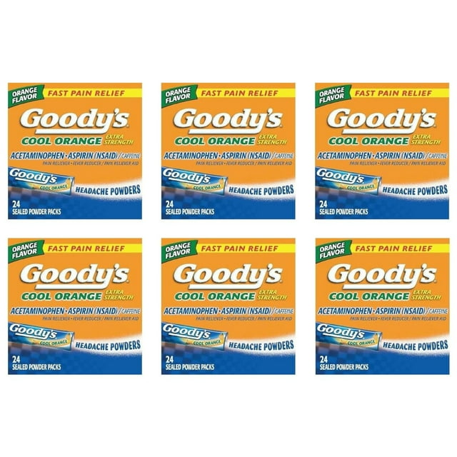 Goodys Fast Pain Relief Extra Strength Headache Powders, Cool Orange