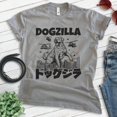 thumbnail image 2 of Dogzilla Dog T-shirt, Unisex Women's Men's Shirt, Funny Dog Doggie Pup Puppy Kaiju Labrador Golden, Dark Heather Gray, X-Small, 2 of 6