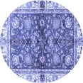 thumbnail image 1 of Ahgly Company Machine Washable Indoor Round Oriental Blue Modern Area Rugs, 3' Round, 1 of 4