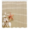 thumbnail image 3 of Ambesonne Shell Shower Curtain, Exotic Seashells with Sand, 69"Wx84"L, Pale Sepia Salmon Ivory, 3 of 3