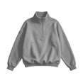 thumbnail image 4 of Hurxie Women's Half Zip Sweatshirts Fleece Stand Collar Long Sleeve Oversized Pullovers with Pockets Gray,M, 4 of 7