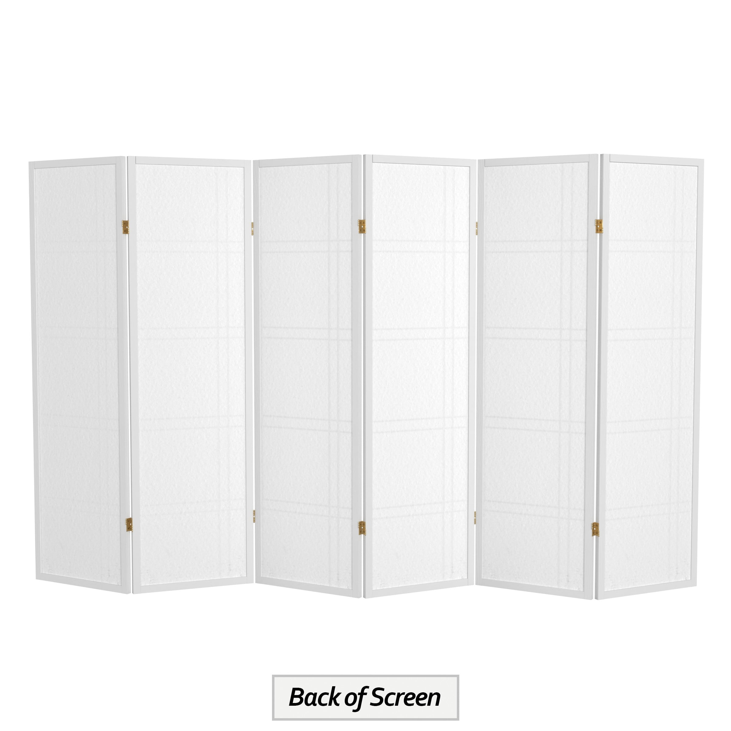 Red Lantern 5 ft. Tall Double Cross Shoji Screen - White - 6 Panels