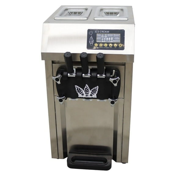 Commercial Soft Serve Ice Cream Machine 3 Flavors Stainless Steel Soft Serve Ice Cream Machine