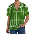 thumbnail image 1 of Balery American Football Field2 Camisa Casual de Manga Corta con Botones para Hombre, Texturizada, Estilo Cubano, para Playa, Verano-X-Large, 1 of 5