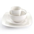 thumbnail image 2 of GBS Soho Lounge 16 Piece Square Fine Ceramic Dinnerware Set in White, 2 of 3