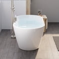 thumbnail image 6 of ANGELES HOME 57" Glossy White Acrylic Freestanding Bathtub with Chrome Overflow and Drain, 54 Gallon, 6 of 9