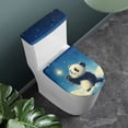 thumbnail image 2 of HELLHERO Panda Elastic Edge Polyester Bathroom Toilet Cozy Set Stretch Lid Cover Set for Toilet & Elastic Installation for Indoor Home, 2 of 8