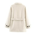 thumbnail image 3 of Cozyvia Women's Fall Solid Color Long Sleeve Basic Belted Coat Jacket - White XS, 3 of 3