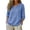 197#Blue, variant on 2026 Cotton Linen Tops for Women,Summer V Neck 3/4 Sleeve Blouses,Gauzy Beach Top Plain Loose Boho Tunics Vermilion L