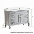 thumbnail image 6 of 48" Bathroom Vanity with Sink, Freestanding Solid Wood Bathroom Makeup Cabinet W/ 2 Doors and 6 Drawers, Bathroom Vanity Storage Organizer with Carrara White Quartz Countertop, Titainum Grey, 6 of 10