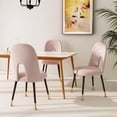 thumbnail image 6 of MEXIYA Leona Modern Velvet Pink Dining Chairs Upholstered Performance Velvet Dining Chair with Black Gold Legs, 6 of 6