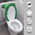 thumbnail image 3 of HELLHERO Toilet Seat Protector & Toilet Lid Cover and Toilet Tank Lid Cover with Soft Elastic Fabric for Easy Care, Stretch Fit Beer Clover, 3 of 8