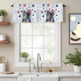 thumbnail image 2 of Kitchen Cafe Valance Curtain for Small Windows,Independence Day Cute Kitty Rod Pocket Short Valances,42x12in, 2 of 9