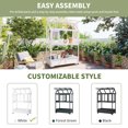 thumbnail image 6 of Wooden Cold Frame Mini Greenhouse with Movable Wheels, Portable Raised Flower Planter Shelf with Transparent Openable Roof & Storage Box for Outdoors, Indoor, Garden, White, 6 of 9