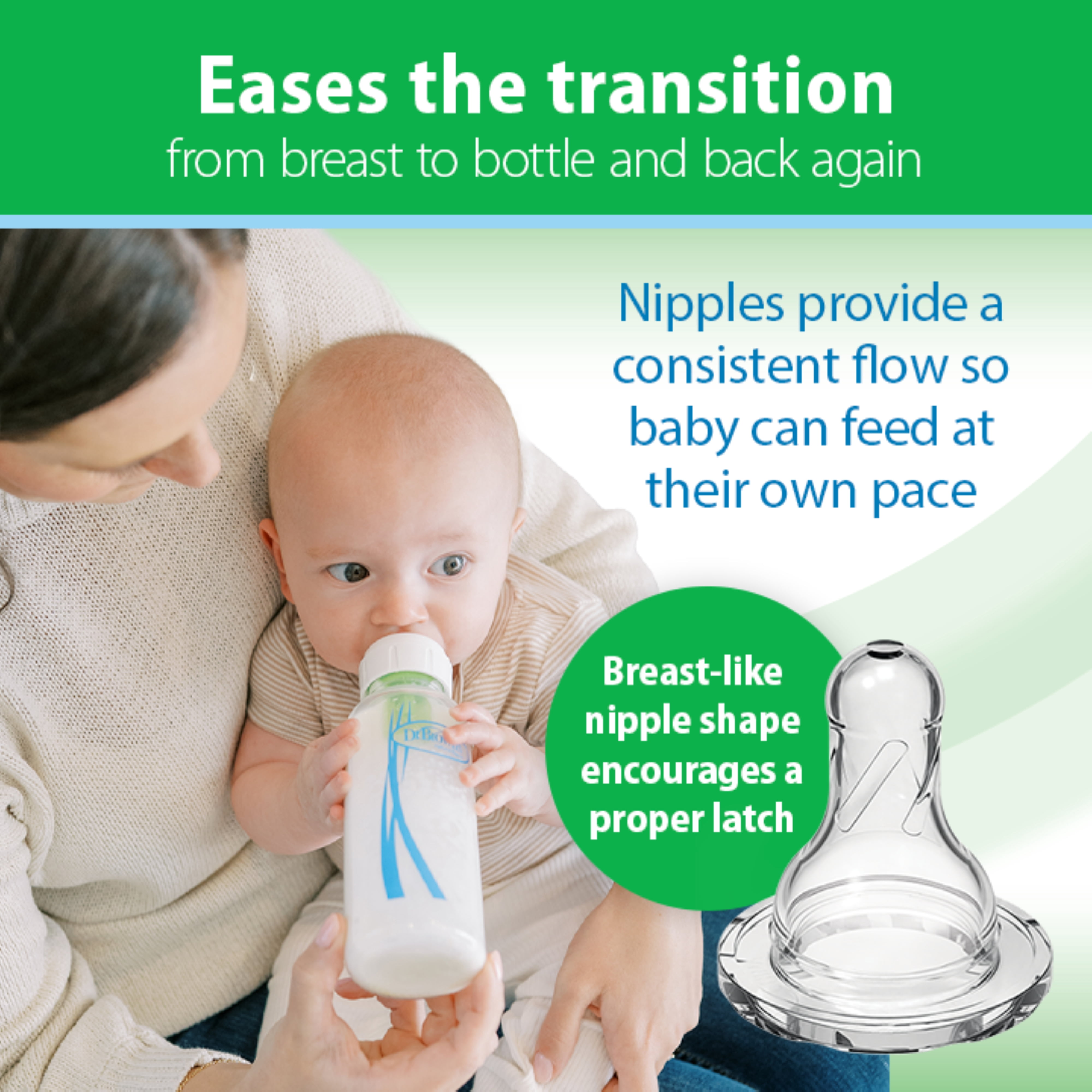 Dr. Brown's Anti-Colic Options+ Narrow Glass Bottle Starter Set, 4 oz / 8 oz Bottles, Level 1 and 2 Nipples, and HappyPaci Pacifier&nbsp;