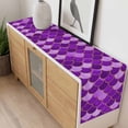 thumbnail image 4 of Purple Fish Scale Table Runner - 60 Inch Long, Kitchen Dining Table Runner Dresser Scarves, Modern Geometric Ombre Abstract Moroccan Farmhouse Decor for Coffee Tables Wedding Party Banquet, 4 of 8