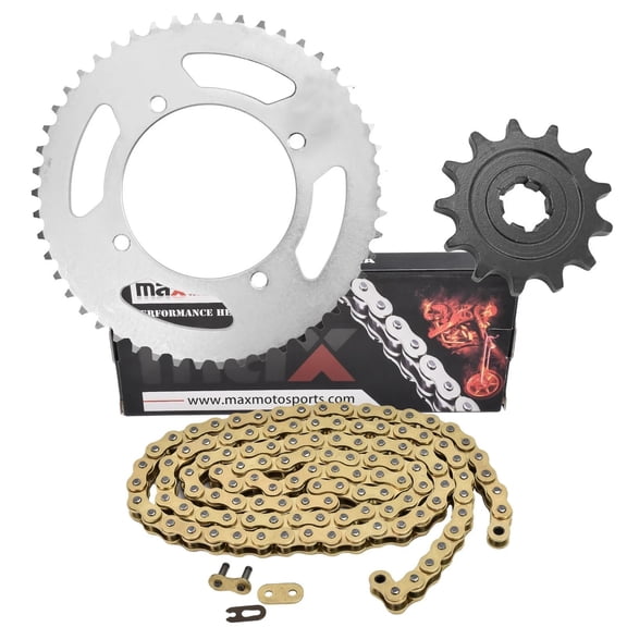 Max Motosports Gold Drive Chain & Sprockets Kit for Kawasaki KLX140 2008-2024 KLX140R 2025