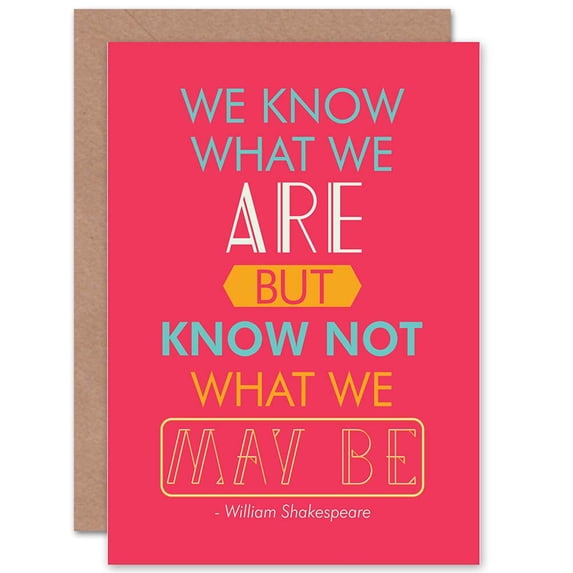 Quote Phrase Prose Shakespeare Act Four Hamlet Greetings Card Plus Envelope Blank inside