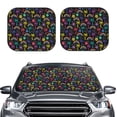 thumbnail image 2 of Balery 2 Piece Colorful Palms Car Windshield Sun Shade|Foldable Front Windshield Shade for Car Front Window for Most Sedans SUV Truck-Large, 2 of 7