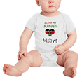 thumbnail image 2 of I Love My Kenyan Mom Cute Baby Romper Bodysuit For Boy Girl (White, 3-6 Months), 2 of 5
