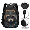 thumbnail image 3 of Pofeuu Tribal Style Raccoon Print Storage Laptop Backpack with USB Charging Port[Water Resistant] College Computer Bookbag Fits, 3 of 7