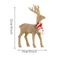 thumbnail image 3 of JeashCHAT Glitter Christmas Reindeer Figurines, Reindeer Sculpture with Knitted Scarf, Standing Deer Statues Tabletop Ornaments Christmas Decorations for Table Shelf Office Home Decor, 3 of 6