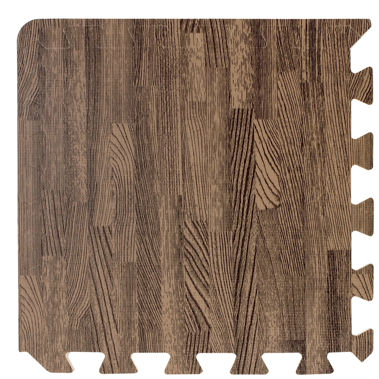Sorbus Interlocking Floor Mat – Wood Print Multipurpose Foam Tile Flooring – Home, Office, Playroom (12 Tiles,12 Sq ft, Dark)