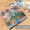 thumbnail image 4 of FORMRS 3 Ring Photo Album 4"x6" Self Adhesive Large Capacity PU Leather Cover, Blue Flowers, 4 of 8