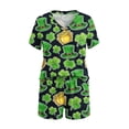 thumbnail image 4 of Girls Boys St. Patrick's Day Outfits 2PC Comfy Casual Printed Short Sleeve V Neck Pullover Top with Shorts Sets with Pockets Navy 15-16 Years, 4 of 7