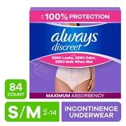 Always Discreet, Adult Diapers for Women Size S/M, 84 Count​