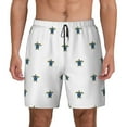 thumbnail image 2 of Picia Hand Drawn Turtle pattern Mens Swim Trunks with Compression Liner Stretch Beach Shorts Quick Dry with Zipper Pockets No-Chafing Board Shorts-, 2 of 9