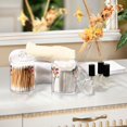 thumbnail image 4 of Yayeee 4 Pack Qtip Holder Bathroom Cotton Swab Canister with Lid Clear Dispenser Set, Colorful Flower, 4 of 6