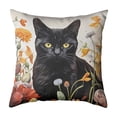 thumbnail image 2 of YiJuHui Cute Animal Print Pillow Cover Floral Cat Design Decorative Throw Pillowcase Soft Plush Velvet for Sofa Couch Living Room Bedroom Home Decor 17.72in, 2 of 6