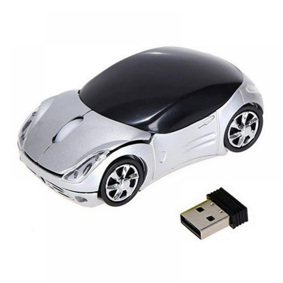 2.4G Wireless Mouse Car Mouse Cartoon Korean Sports Car Photoelectric Mouse Bubble Bag Packaging Without Battery Silver