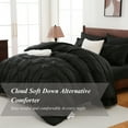 thumbnail image 2 of 7 Pieces Pinch-Pleated Comforter Set, Black Queen Size, 2 of 6