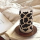 thumbnail image 4 of Vaso de cristal SANDJEST con estampado de vaca con tapa de bambú y pajita 470 ml, 4 of 7