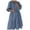 Blue, variant on Kureaily Women Casual Plaid Print Dress Half Sleeve V Neck Big Swing Hem Dress Loose Dress Missal Dresses Dress Casual for Women