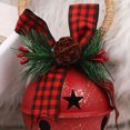 thumbnail image 4 of Colgador de puerta con lazo de cuadros de búfalo, cascabel de pino navideño, adornos para colgar en la pared, 2 uds., 4 of 5
