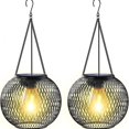 thumbnail image 1 of Outdoor Solar Lantern, Solar Light Outdoor Waterproof Metal Decorative Pendant Light for Courtyard Garden Yard Walkway Tree, 2 Pack -GSLA, 1 of 5