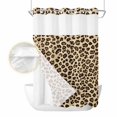 thumbnail image 2 of Leopard No Hook Shower Curtain Waterproof,Bathroom Curtains with Snap in Liners and See Through Top Window,Brown Black Beige Modern Abstract Impressionist Hotel Bathtub Curtains Shower 72"Wx96"L, 2 of 8