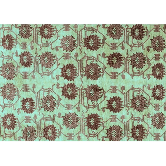Ahgly Company Indoor Rectangle Abstract Light Blue Modern Area Rugs, 2' x 4'