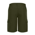 thumbnail image 3 of Mens Shorts Casual Solid Color Casual Drawstring Pockets Elastic Sports Shorts Cargo Shorts for Men Army Green M, 3 of 5