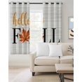 thumbnail image 2 of Hello Fall Blackout Curtains for Bedroom Living Room Darkening Curtains 63 Inches Long Thanksgiving Vintage Maple Leaf Autumn Wooden Window Curtain 2 Panels Set Window Treatment Drapes 52"x63", 2 of 9